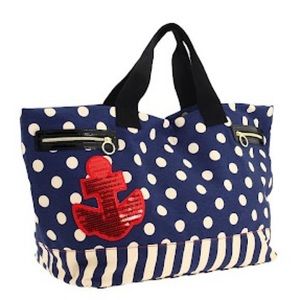 Betsey Johnson Polka Dot Anchor Tote